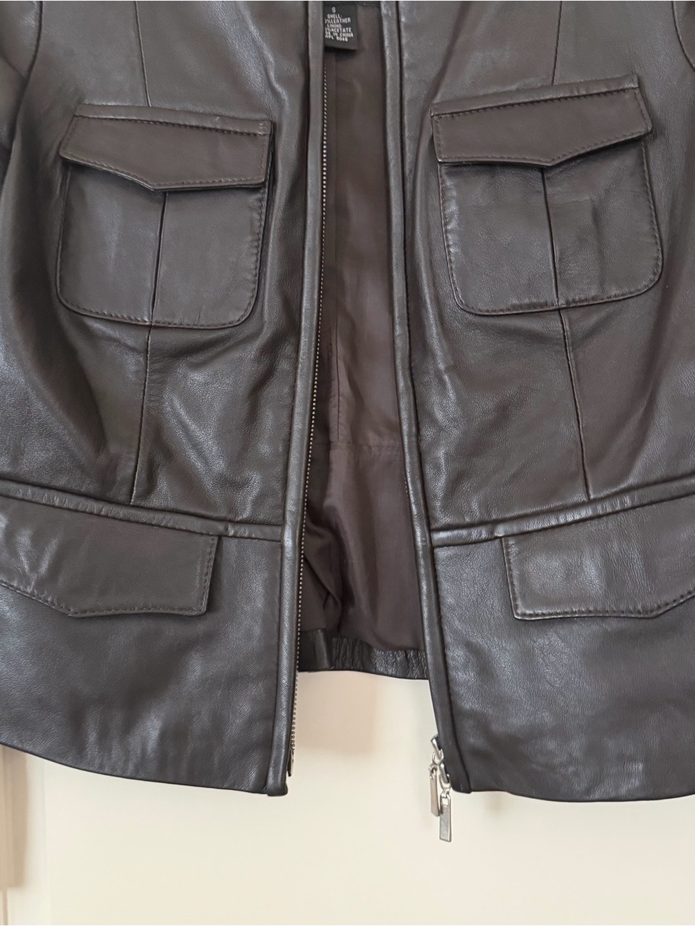 Dark Brown Leather Jacket - Picture 3 of 6